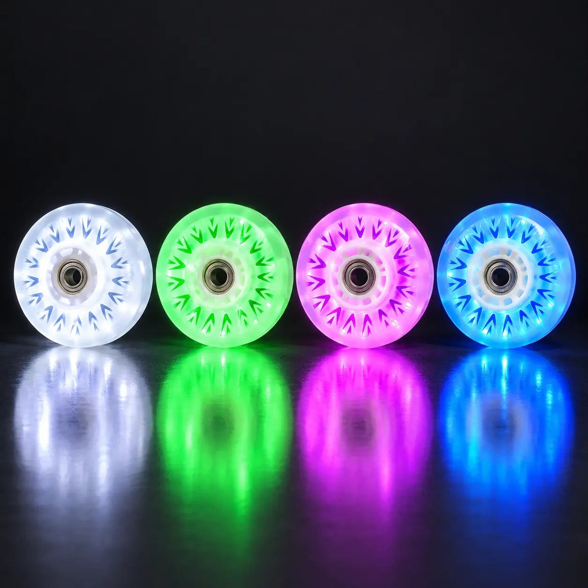 Ruedas GlowRush Flash encendidas en colores